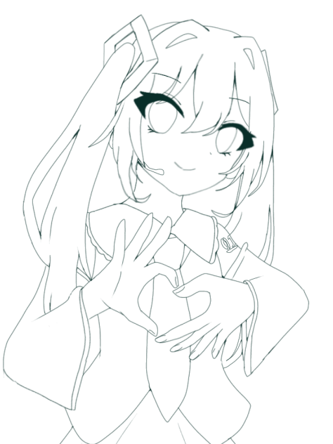 ミク 線画