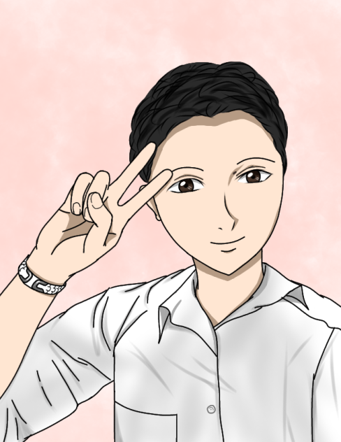 Peace sign selfie - ibisPaint