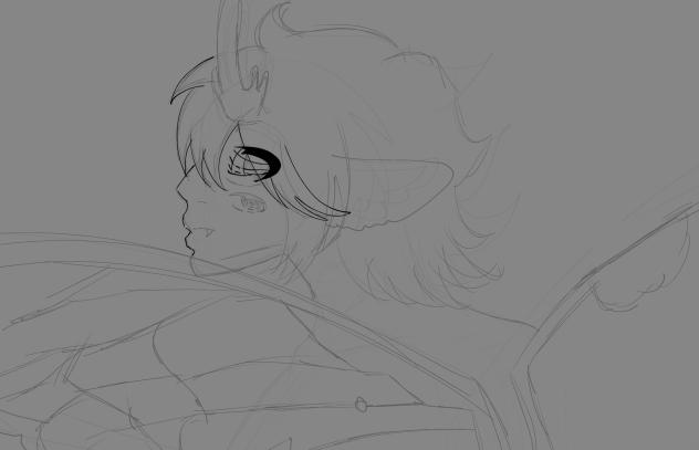 An unfinished art of my oc Beelzebub