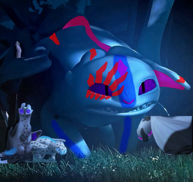 Light Fury mom and her babies