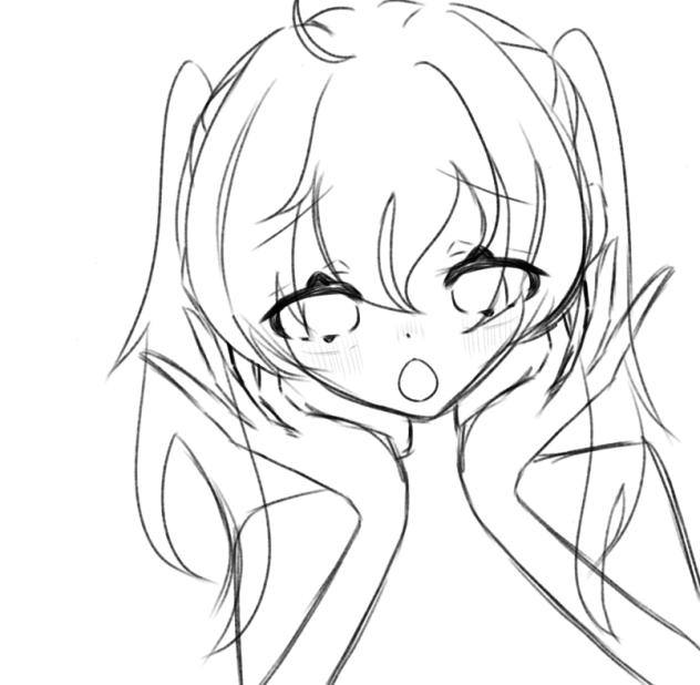 ミクっぽい線画