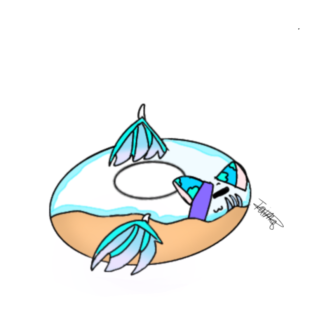 Coral the shy dragoncat as a dount