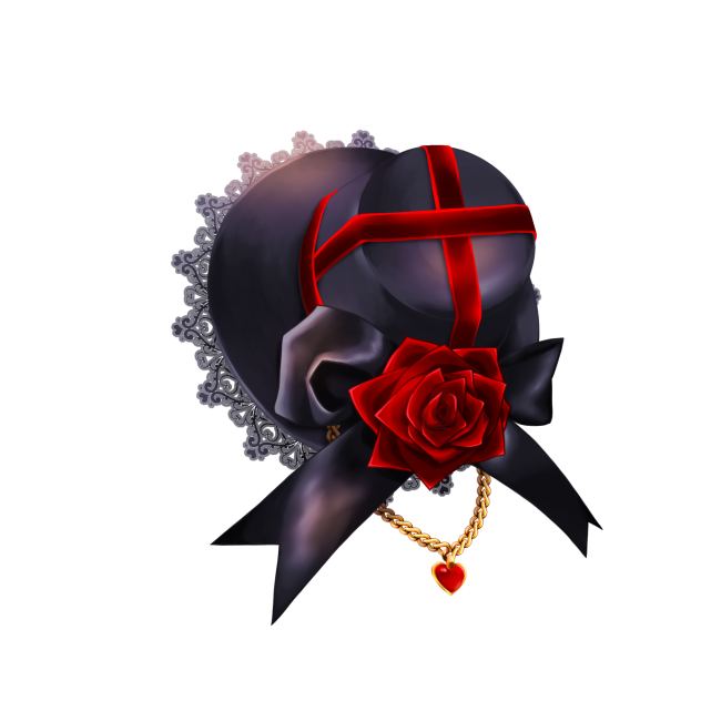 ミニハット(黒・赤薔薇)