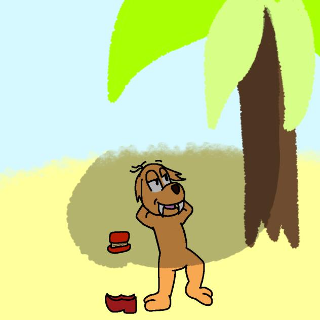 Garrard Relaxing under a palmtree