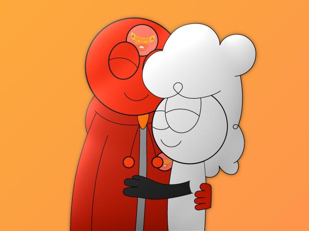 Bulldles Hugging Cooper