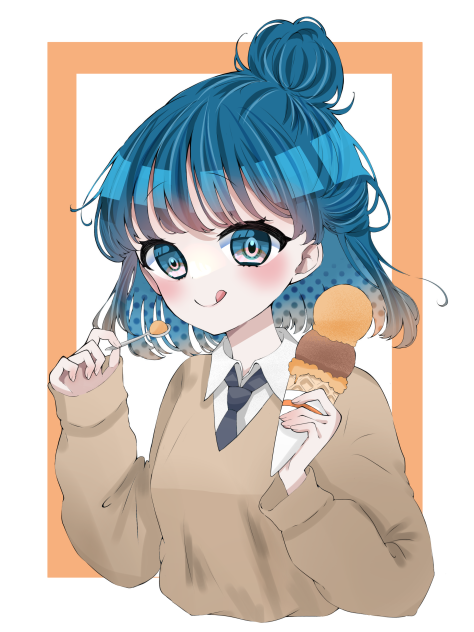 髪の塗り方ちょっと変えました。