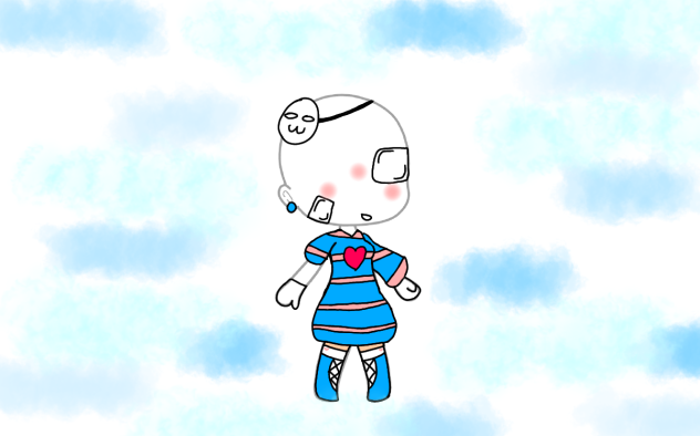 gacha outfit 2 striped heart