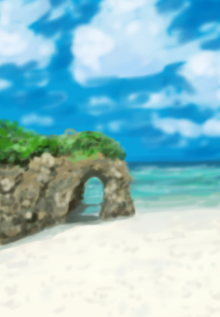 岩のあるビーチ