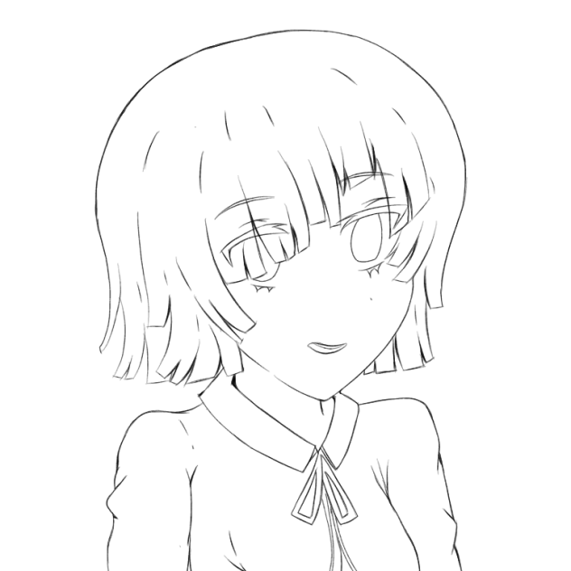 練習 線画 ベタあり