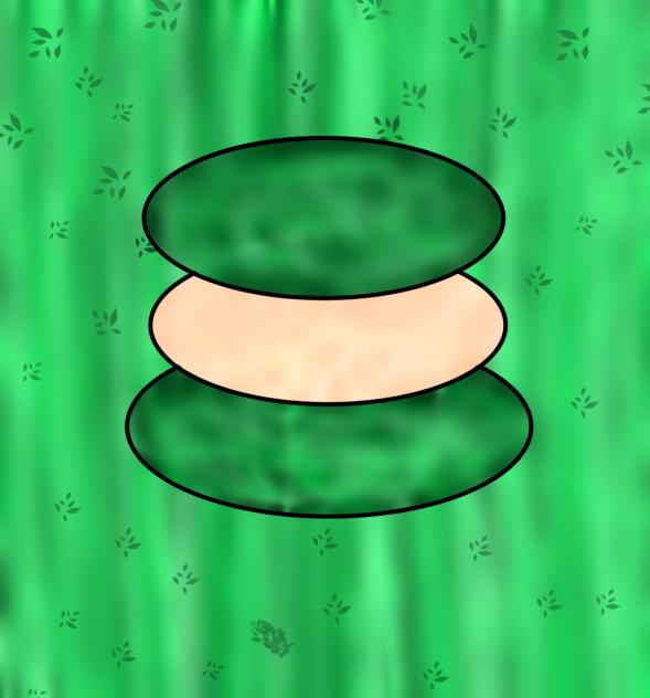 Green cream filled sandwich cookie - ibisPaint