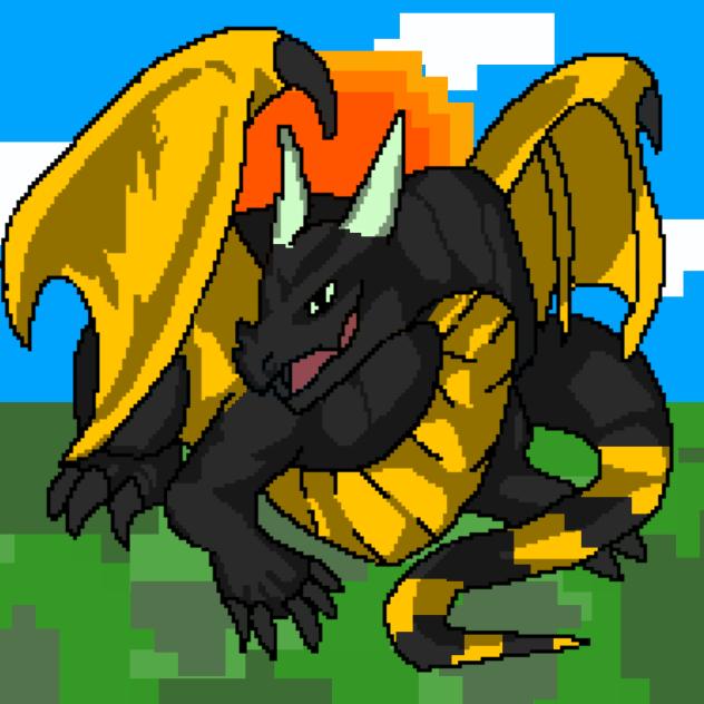 Pixel art Ripper as a dragon