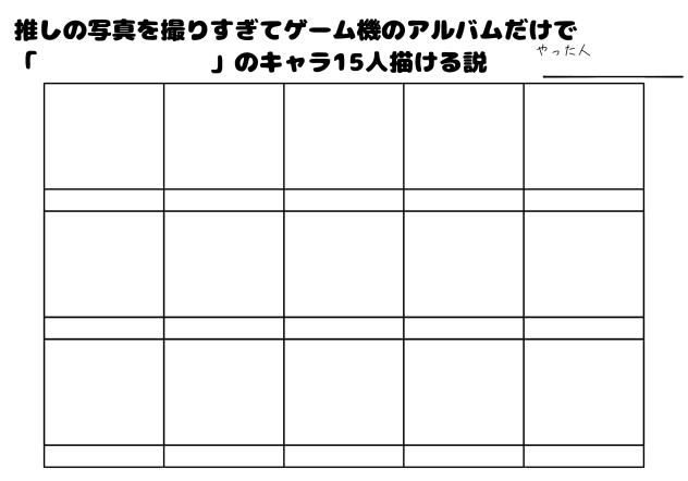 アルバムにある写真だけでキャラ15人描ける説