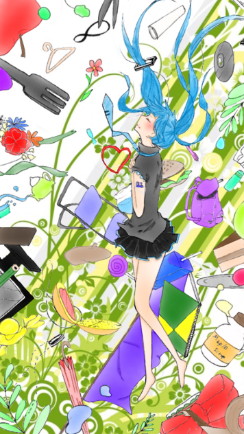 初音ミク  色塗りさせていただきました！