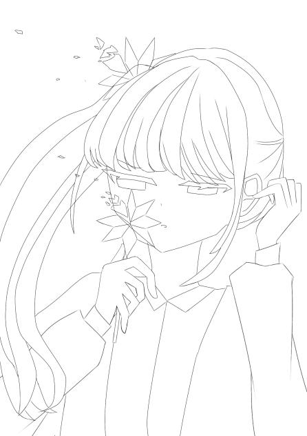 壊れる　線画
