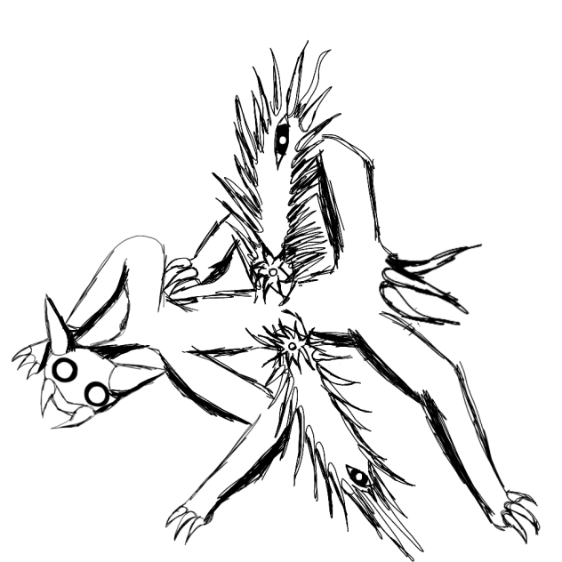 I drew my sister's lego creature...