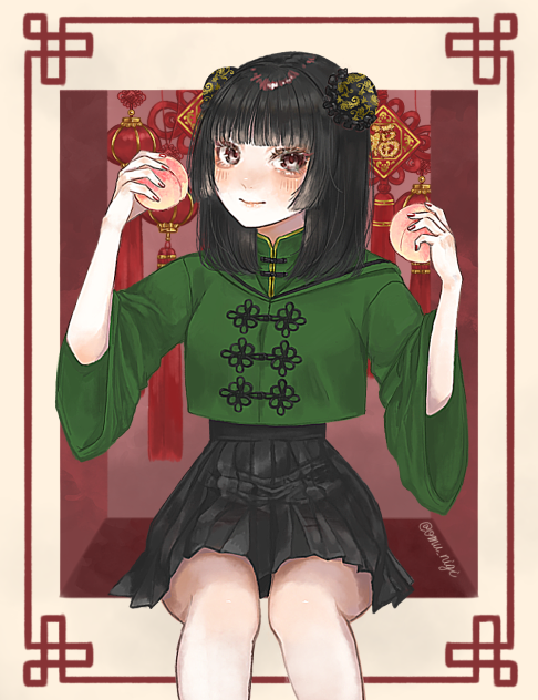 手描き自作イラスト/オリジナル/チャイナ姉妹4枚セット 手描きイラスト☆オリジナル パンダとチャイナ ガール - メルカリ