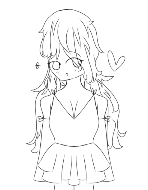 A Beauty in a dress Lineart
