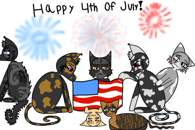 4th of July celebration art! (Cats)