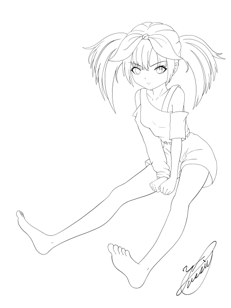 A day without plans girl（線画）