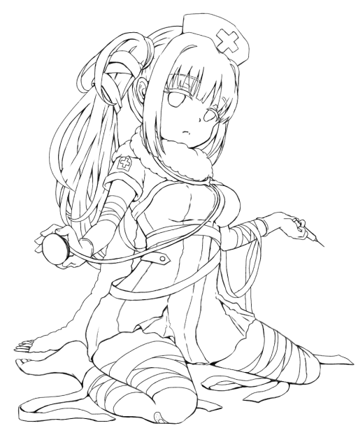 【線画】ナースちゃん