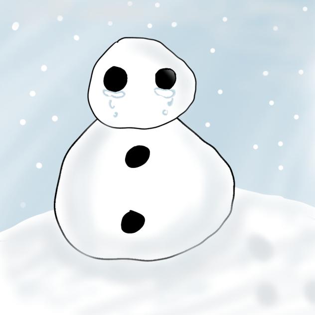 The snowman cries
