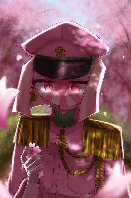 桜日帝さん　塗り絵