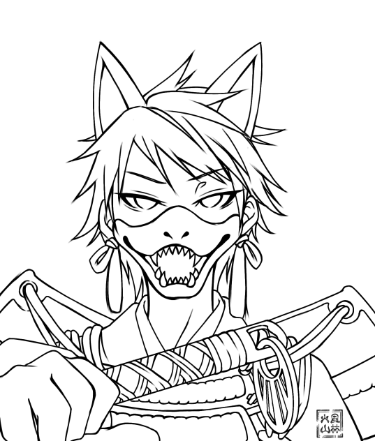 kimonoちゃん線画