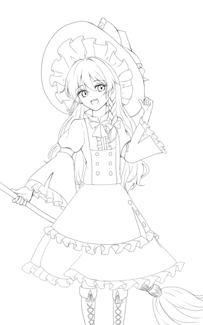 霧雨魔理沙 線画