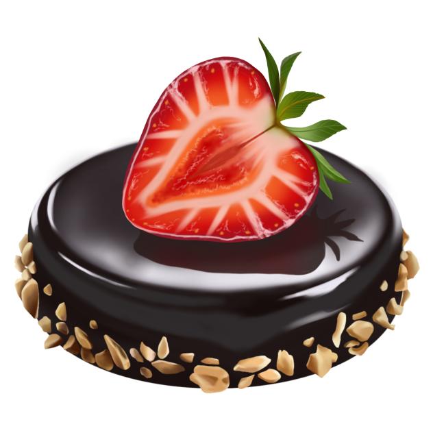 Chocolate and strawberry gourmet cake - ibisPaint