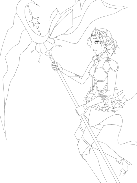 【線画】魔法（物理）少女