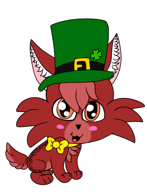 St Patricks Day Dark Red Kitten - Speedp