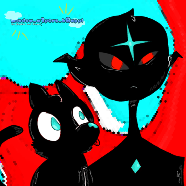 A cat and a creature