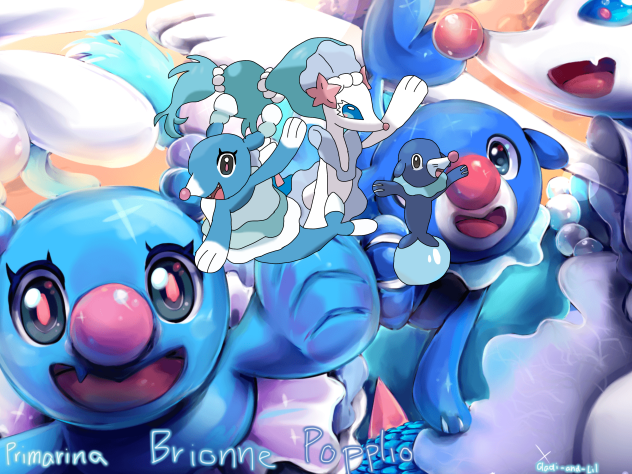 Primarina, Brionne and Popplio
