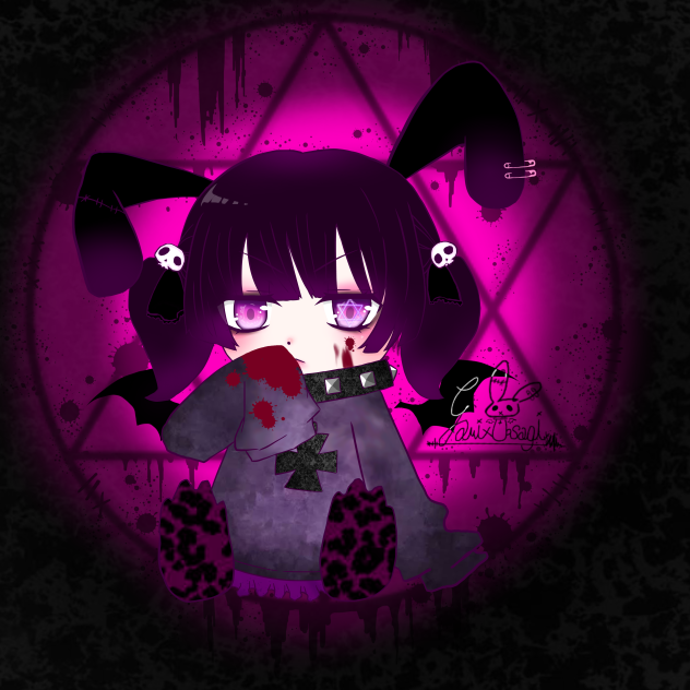 ミニキャラャミ×ゥサギ背景