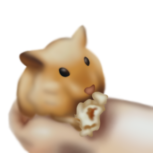 Hamster eating popcorn