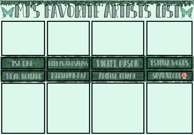 MJ’s Favorite Artists List