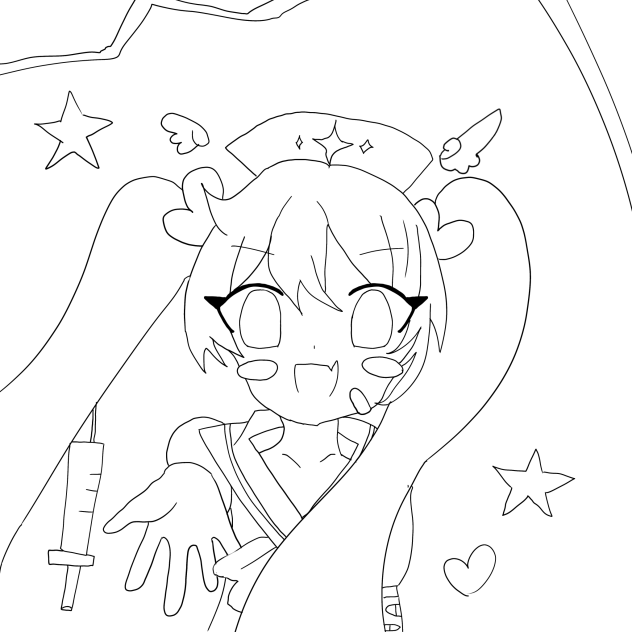 私は魔法少女！　線画
