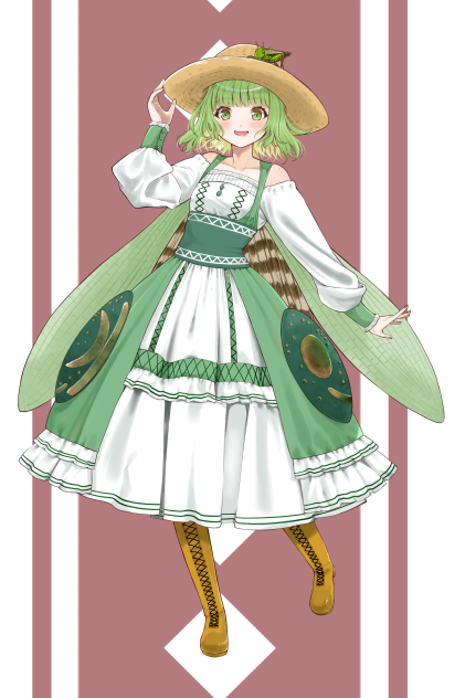 依頼イラスト「バッタの妖精」