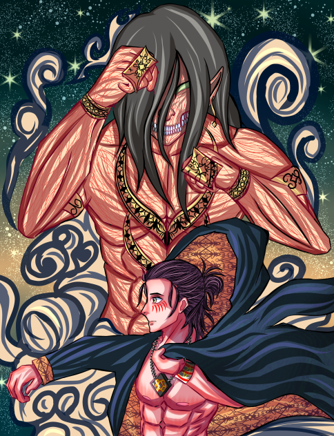 Eren wearing jacket Indonesian Version