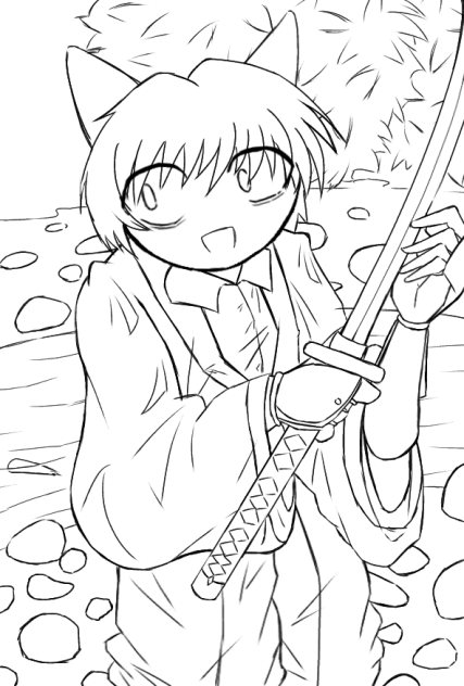 弱肉強食の線画