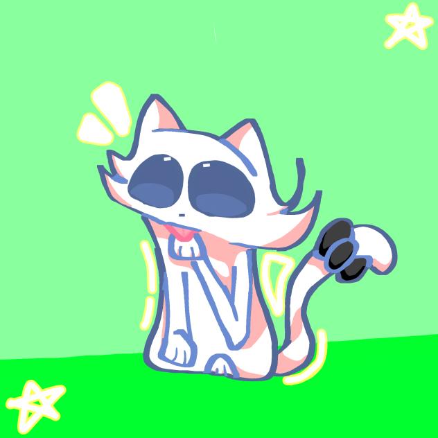 Bowtie cleans herself