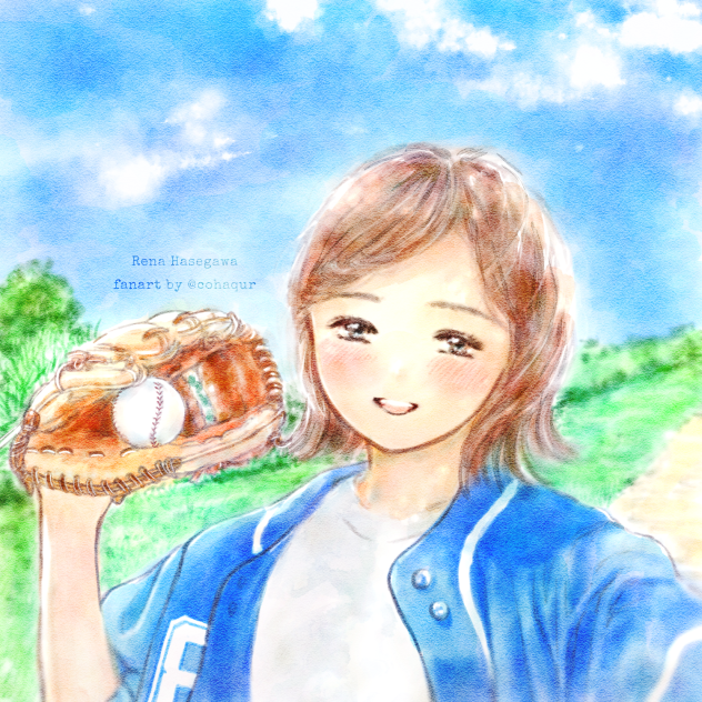 青空と野球女子。