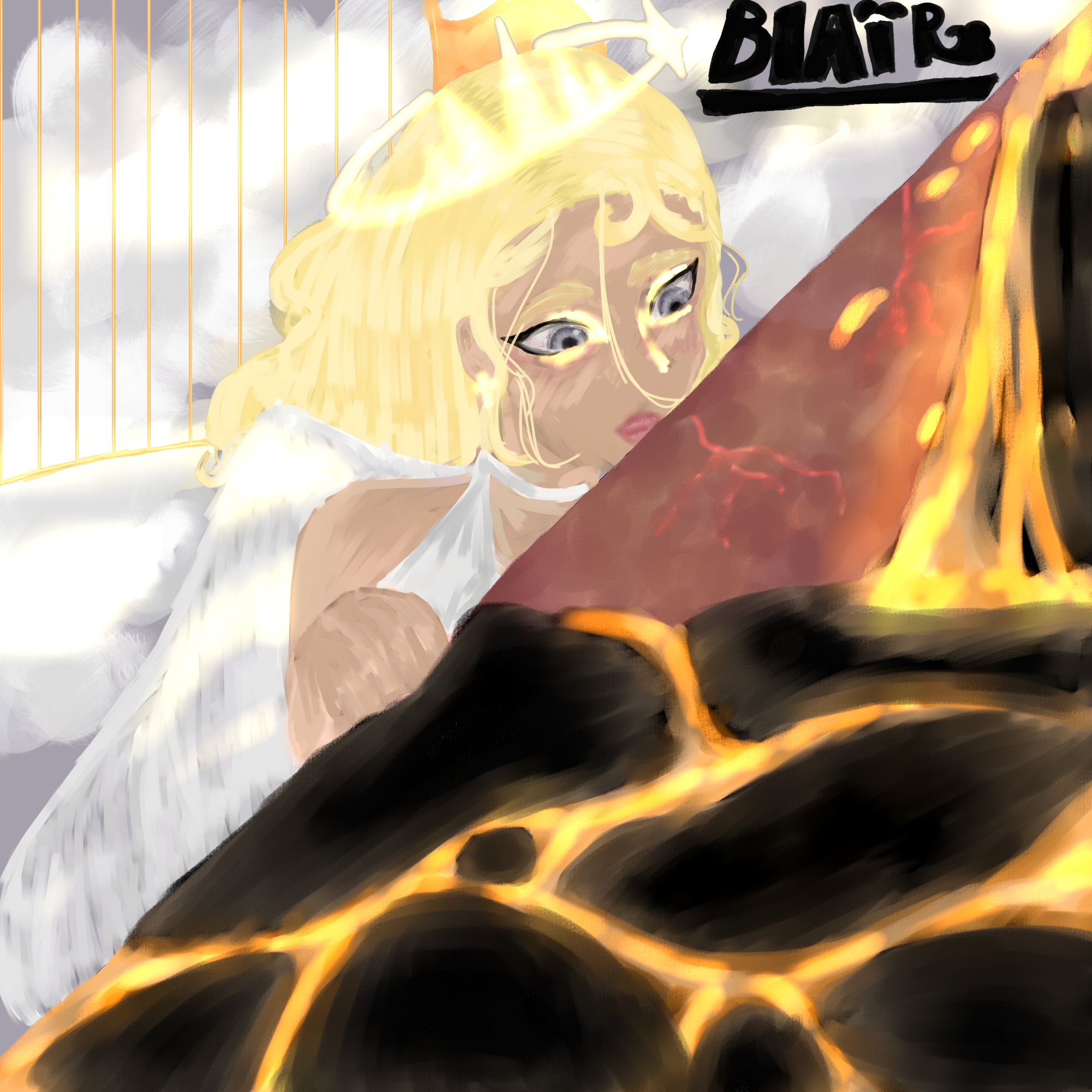 angel looking down into hell. - ibisPaint