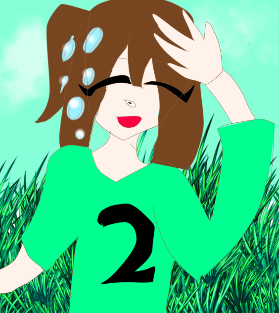 トレーニングで汗だくな女の子