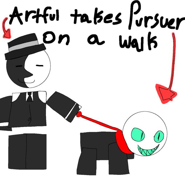 Artful takes Pursuer out on a walk