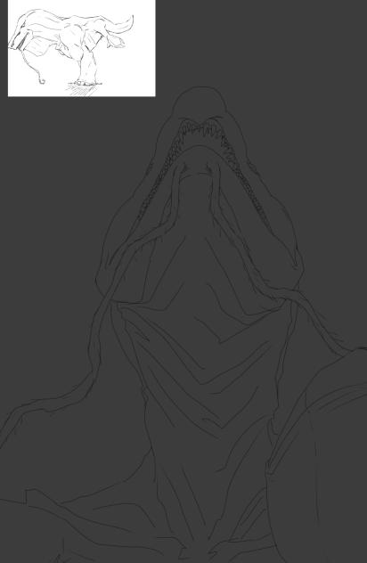 A fearsome encounter (sketch)