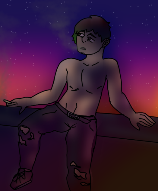 smokin on the roof top