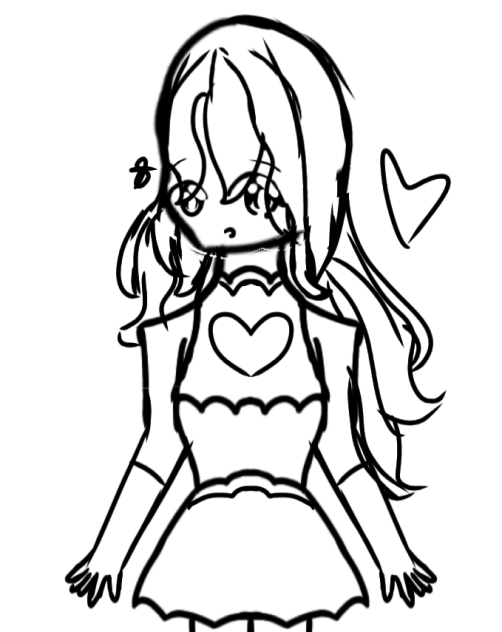 A Beauty in a cute dress sketch