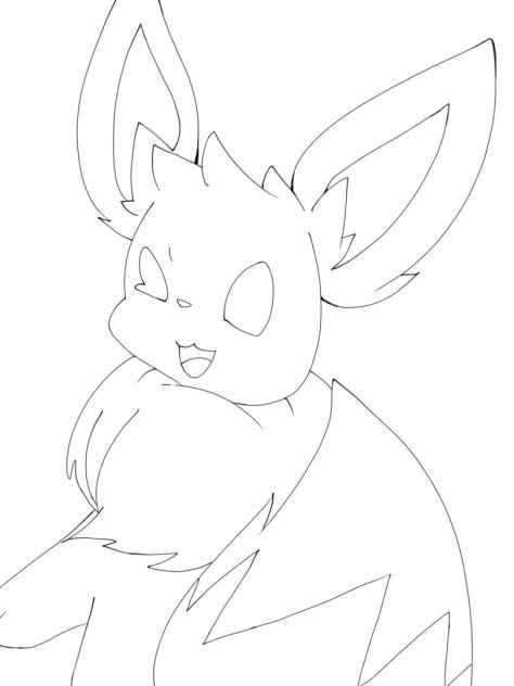 振り返るイーブイ　塗り絵