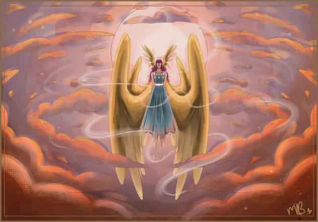 The angel in the sky. . .